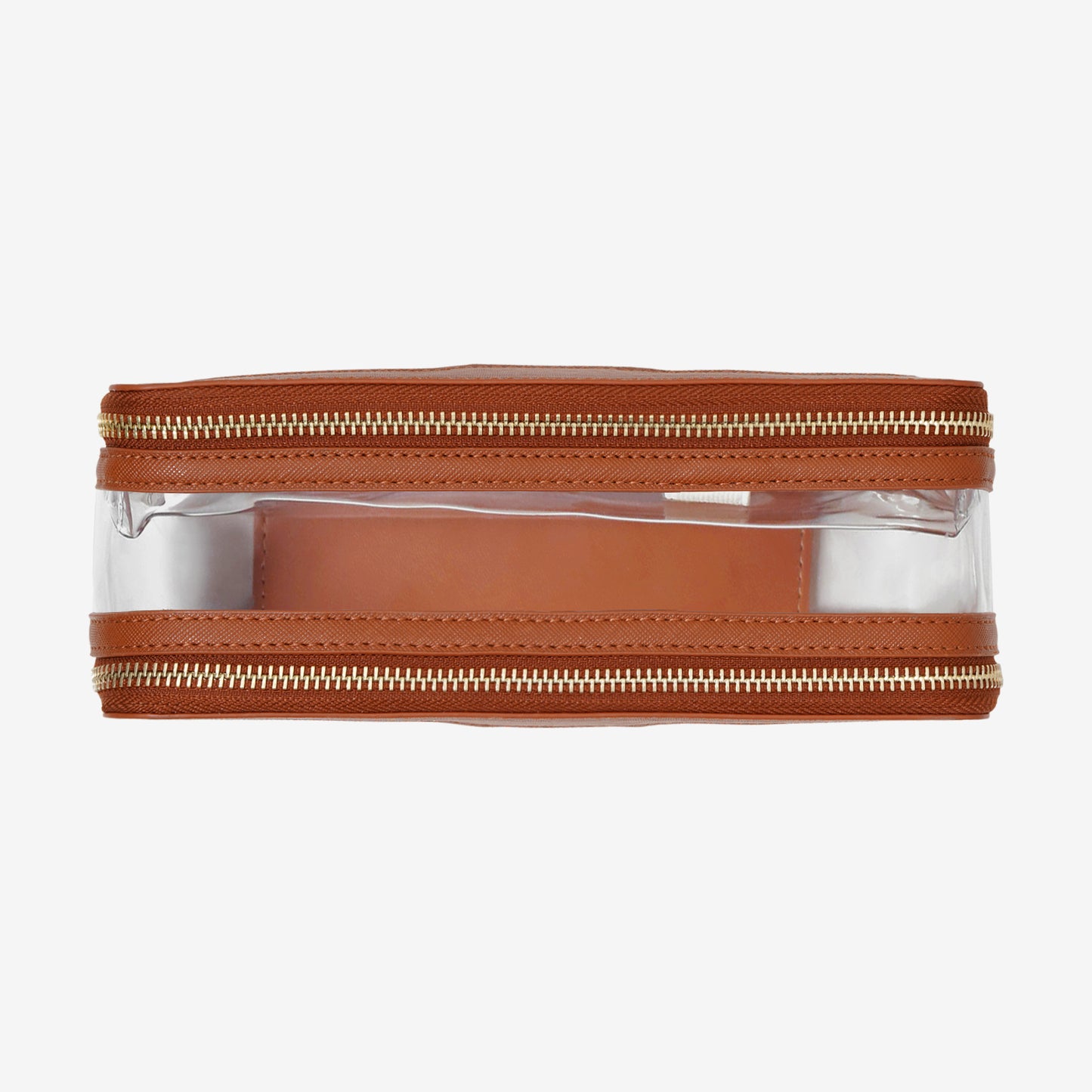 Personalised Dual Zip Cosmetics Case - Tan