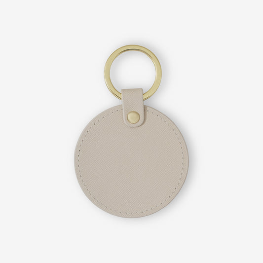 Personalised Round Keyring - Beige
